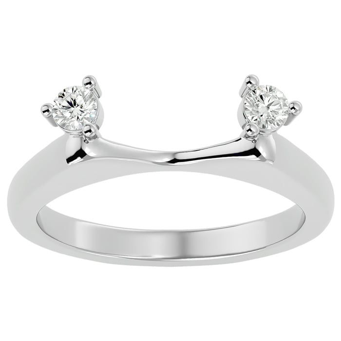 1/5 Carat Moissanite Ring Enhancer For 2 Carat Solitaire In 14 Karat White Gold