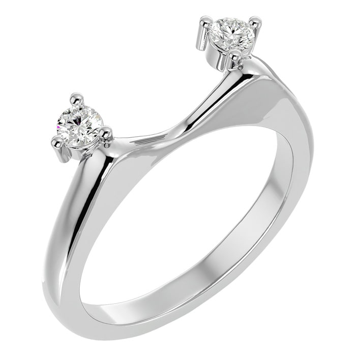 1/5 Carat Moissanite Ring Enhancer For 2 Carat Solitaire In 14 Karat White Gold