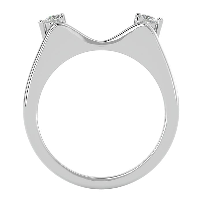 1/5 Carat Moissanite Ring Enhancer For 2 Carat Solitaire In 14 Karat White Gold