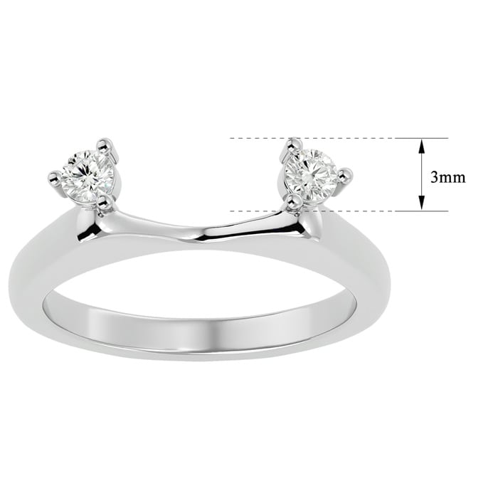 1/5 Carat Moissanite Ring Enhancer For 2 Carat Solitaire In 14 Karat White Gold