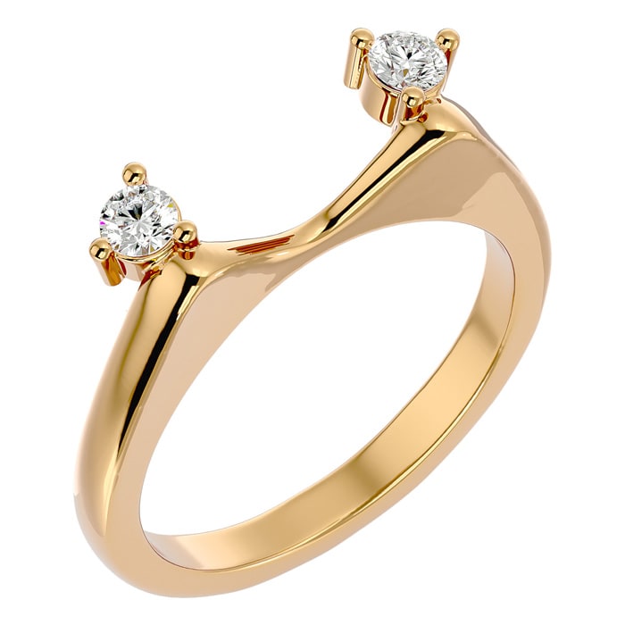 1/5 Carat Moissanite Ring Enhancer For 2 Carat Solitaire In 14 Karat Yellow Gold