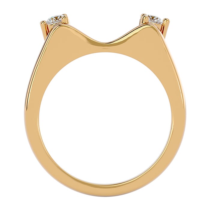 1/5 Carat Moissanite Ring Enhancer For 2 Carat Solitaire In 14 Karat Yellow Gold