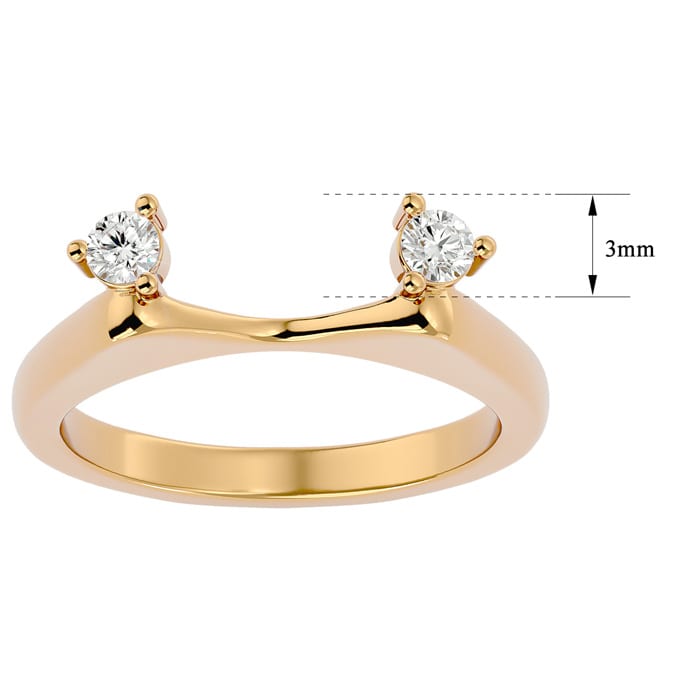1/5 Carat Moissanite Ring Enhancer For 2 Carat Solitaire In 14 Karat Yellow Gold
