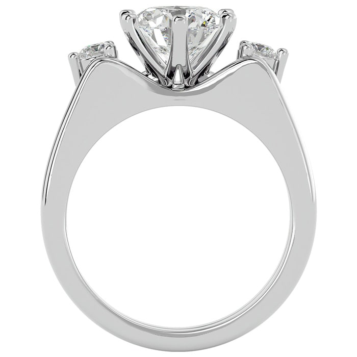 2 Carat Moissanite Solitaire Ring With 1/5 Carat Enhancer In 14 Karat White Gold
