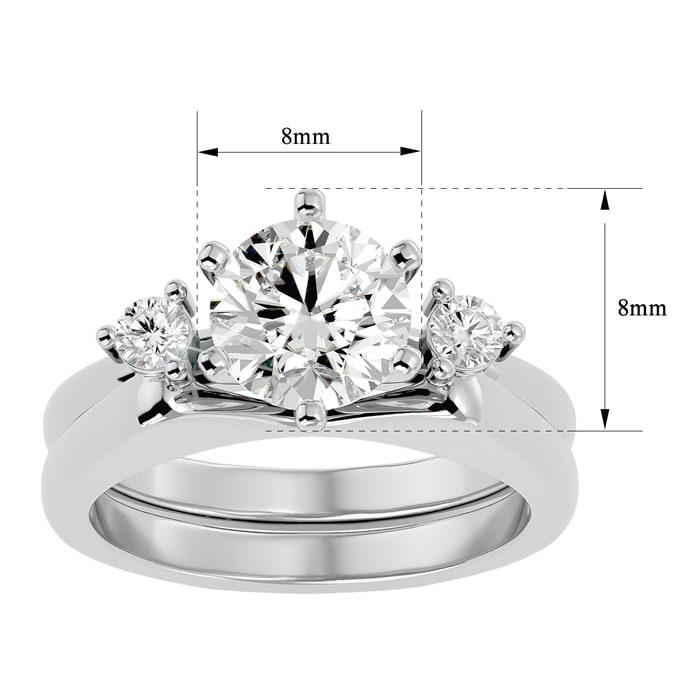 2 Carat Moissanite Solitaire Ring With 1/5 Carat Enhancer In 14 Karat White Gold