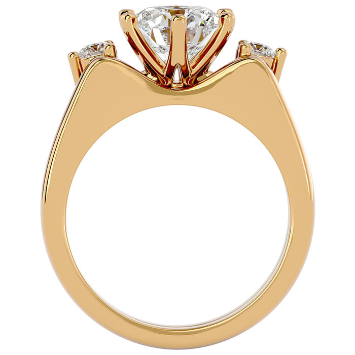2 Carat Diamond Solitaire Ring With 1/5 Carat Enhancer In 14 Karat Yellow Gold