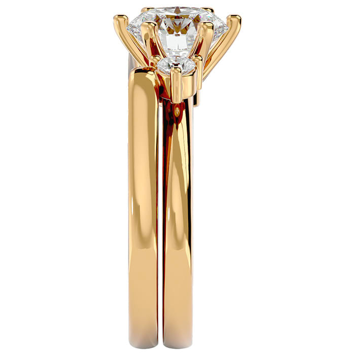 2 Carat Diamond Solitaire Ring With 1/5 Carat Enhancer In 14 Karat Yellow Gold