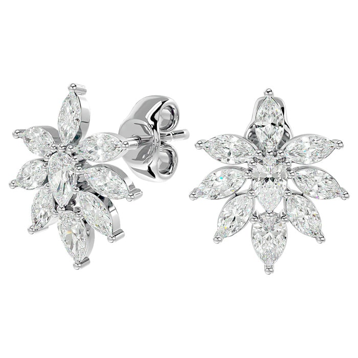 Cluster diamond earrings sale