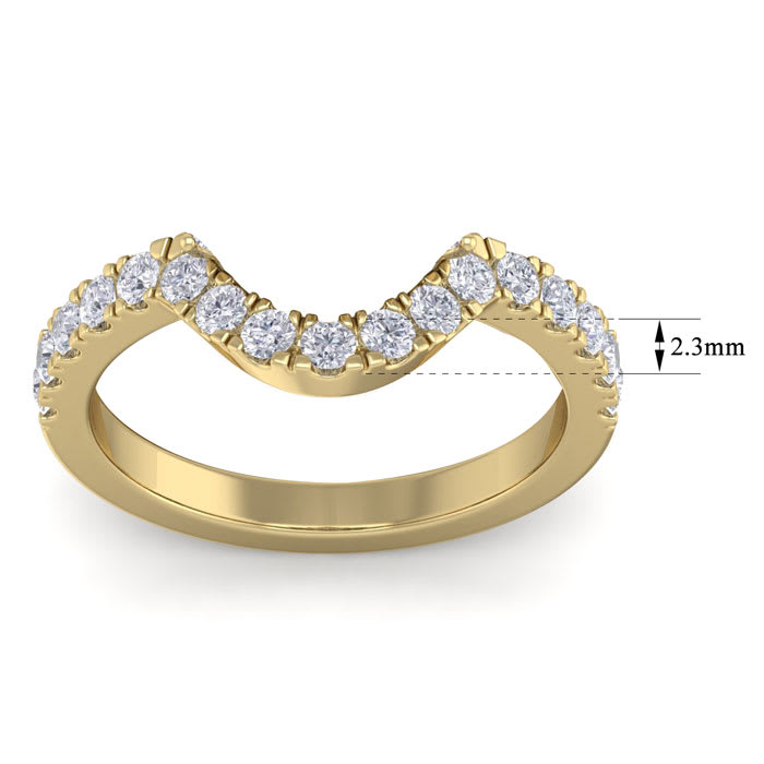 1/2 Carat Matching Moissainte Band In 14K Yellow Gold