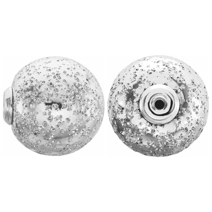 Sterling Silver 12mm Glitter Earring Backs For Heavy Earrings