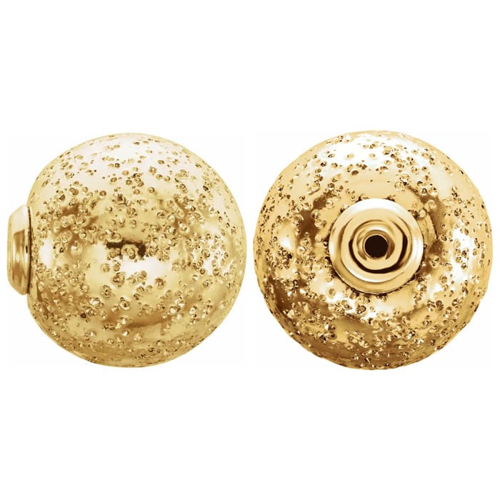 14K Yellow Gold Filled 12mm Glitter Earring Backs For Heavy