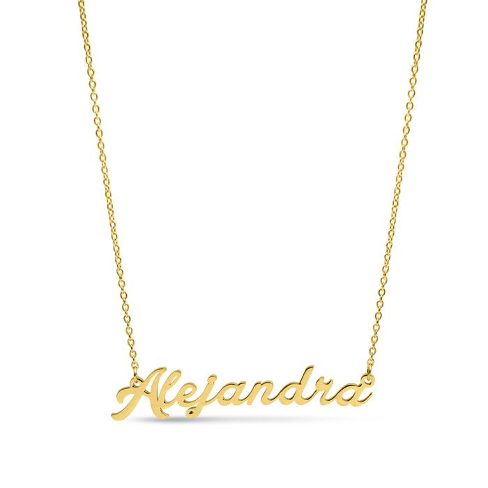 Alejandra Nameplate Necklace In Gold