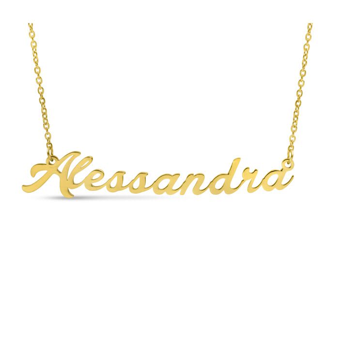 Alessandra Nameplate Necklace In Gold