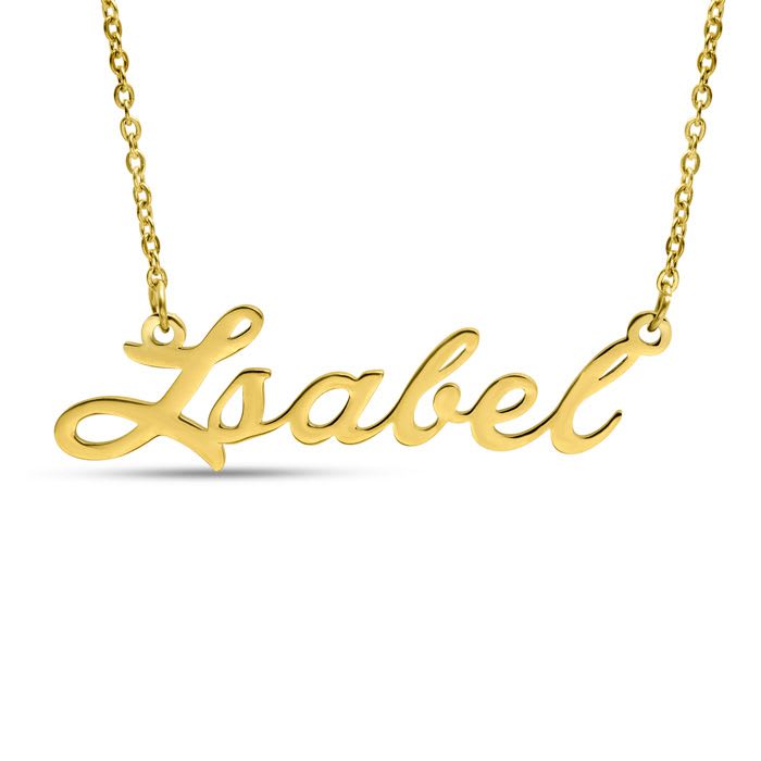 Isabel Nameplate Necklace In Gold