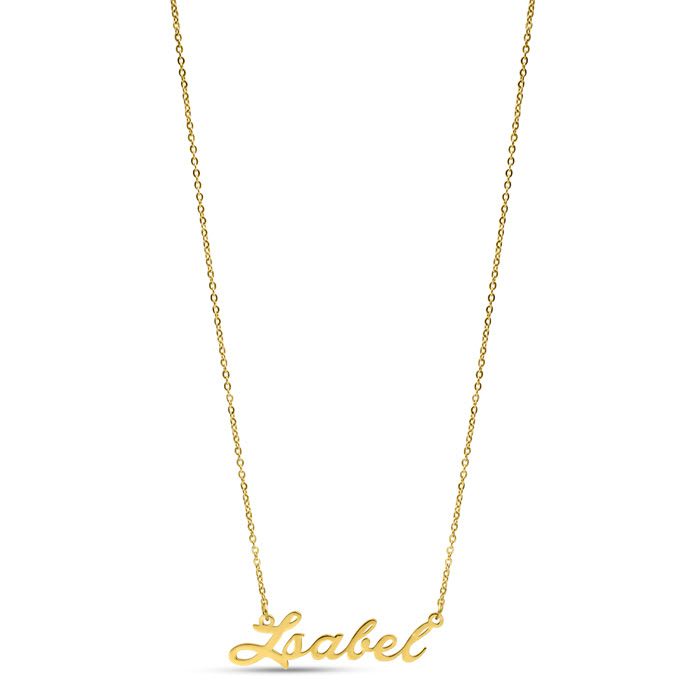 Isabel Nameplate Necklace In Gold