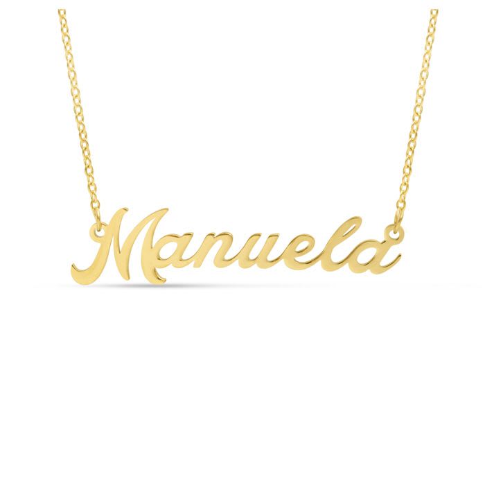 Manuela Nameplate Necklace In Gold