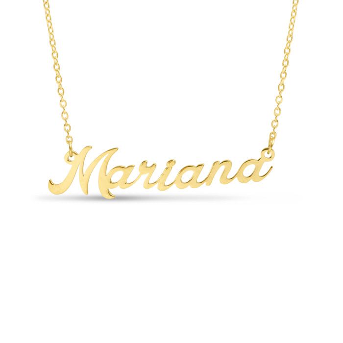 Mariana Nameplate Necklace In Gold