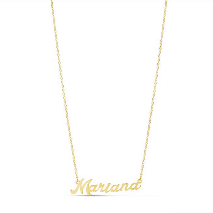 Mariana Nameplate Necklace In Gold