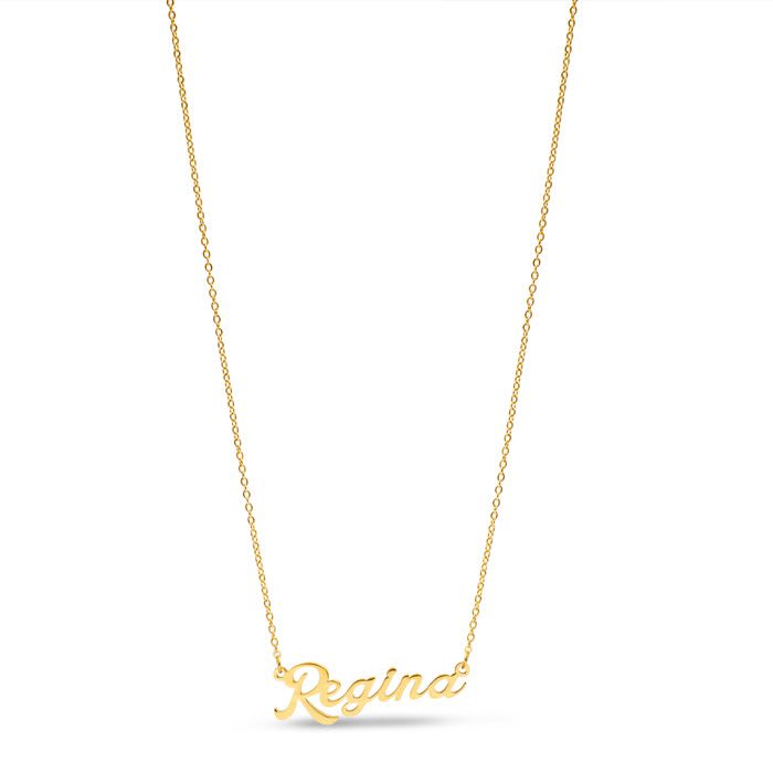 Regina Nameplate Necklace In Gold