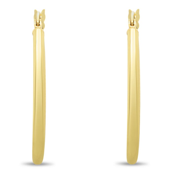 30MM Classic Hoop Earrings In 14 Karat Yellow Gold Over Sterling Silver