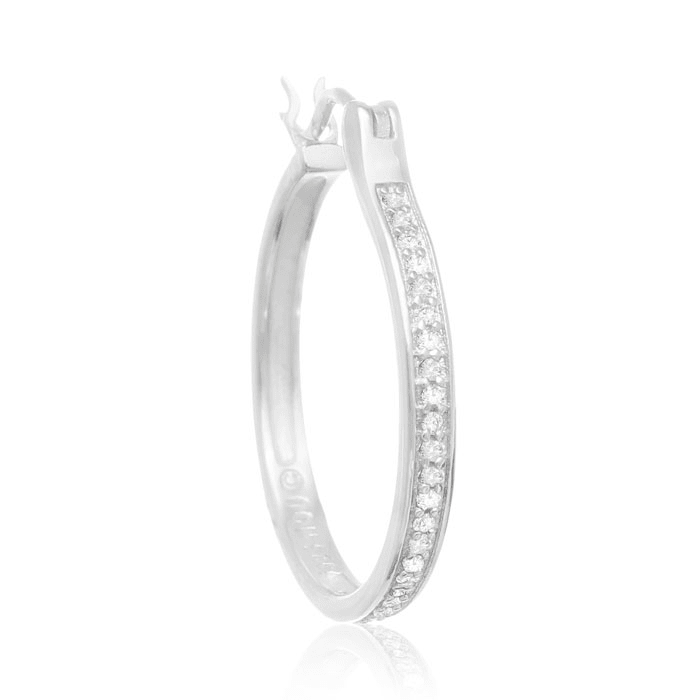 1/4ct Diamond Hoop Earrings in Sterling Silver. Our Most Popular Full Hoop!