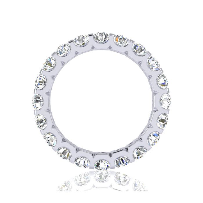 3 Carat Round Moissanite Eternity Ring In 14 Karat White Gold, Ring Size 6