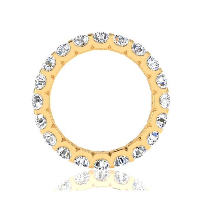 3 Carat Round Diamond Eternity Ring In 14 Karat Yellow Gold, Ring Size 8.5