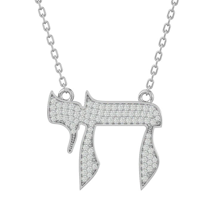 Diamond chai necklace hot sale