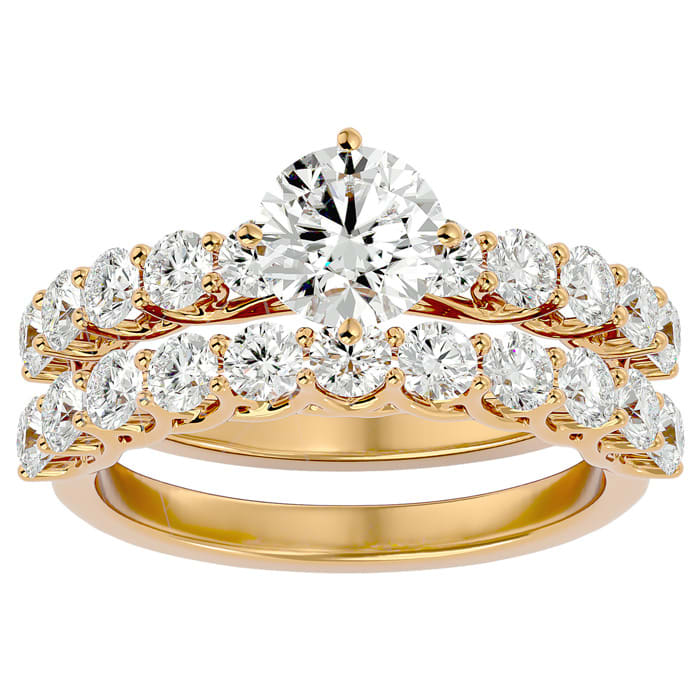 2 1/2 Carat Diamond Bridal Set In 14 Karat Yellow Gold