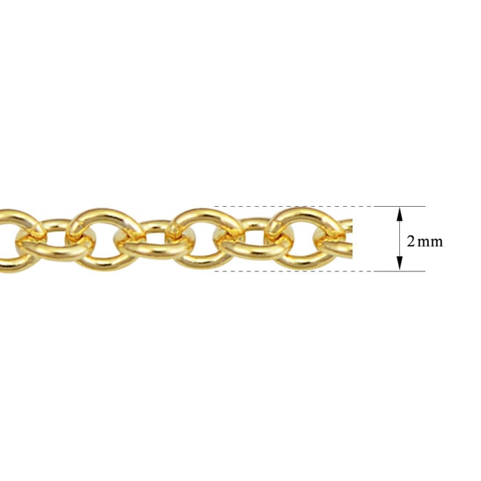 24 Inch 1MM Cable Chain In Yellow Gold Over Sterling Silver