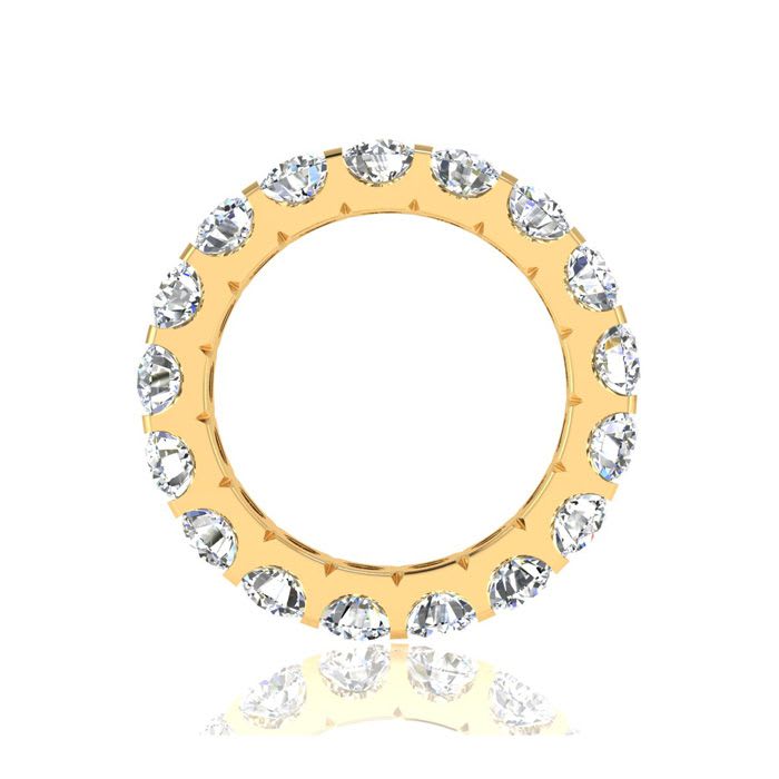 4 Carat Round Moissanite Eternity Ring In 14 Karat Yellow Gold, Ring Size 6.5