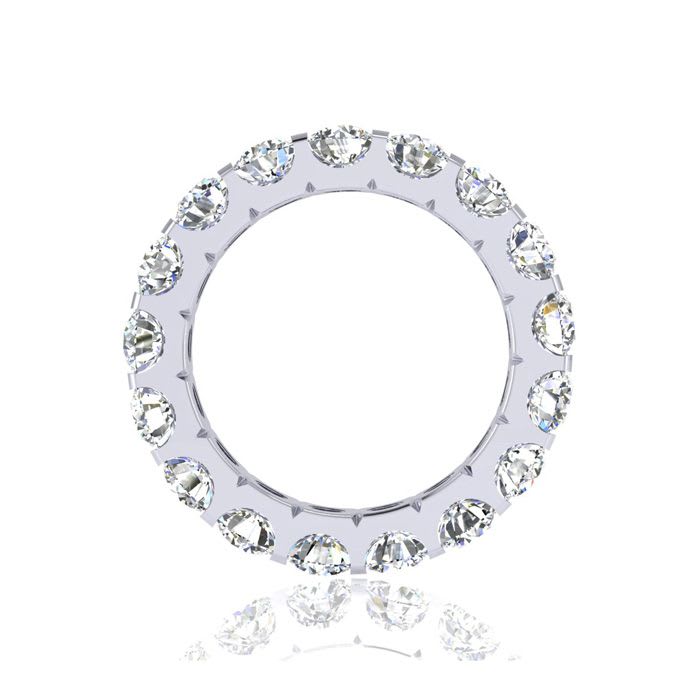 4 Carat Round Diamond Eternity Ring In 14 Karat White Gold, Ring Size 5
