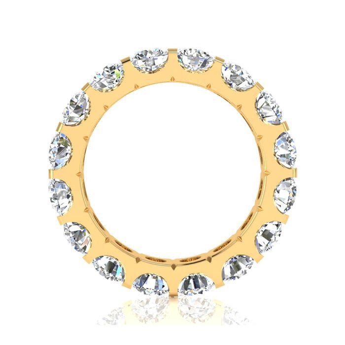 5 Carat Round Diamond Eternity Ring In 14 Karat Yellow Gold, Ring Size 6