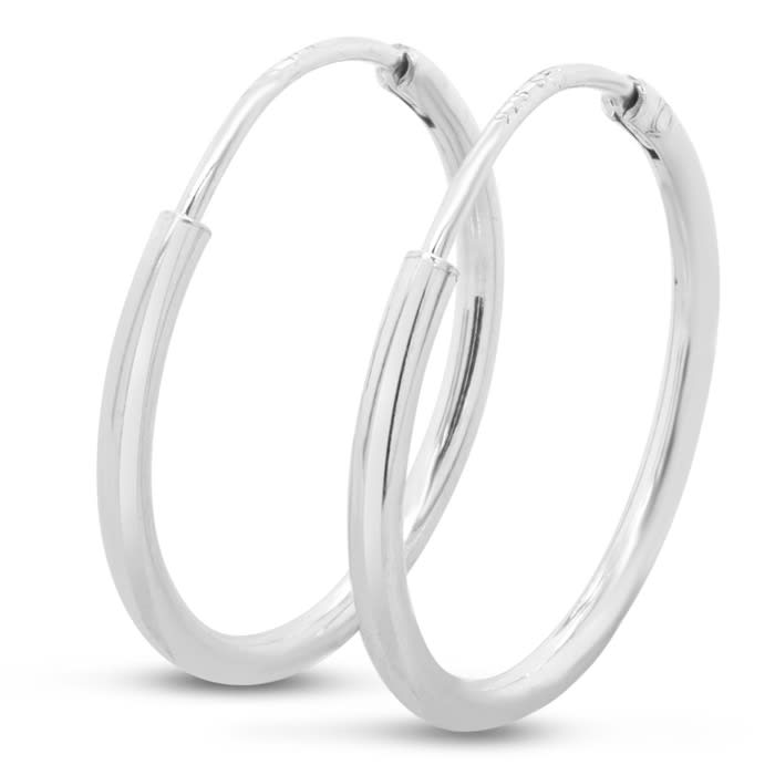 16MM Endless Hoop Earrings In Sterling Silver