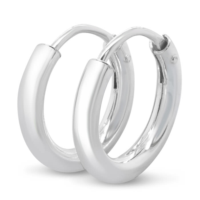 12x2.25MM Endless Hoop Earrings In Sterling Silver