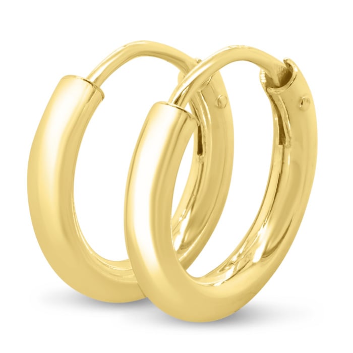 12x2.25MM Endless Hoop Earrings In 14 Karat Yellow Gold Over Sterling Silver