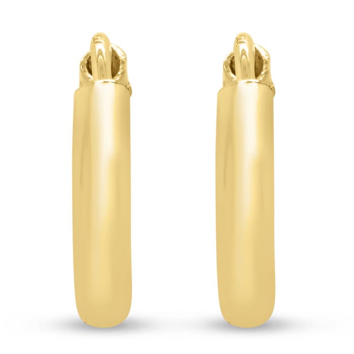 12x2.25MM Endless Hoop Earrings In 14 Karat Yellow Gold Over Sterling Silver