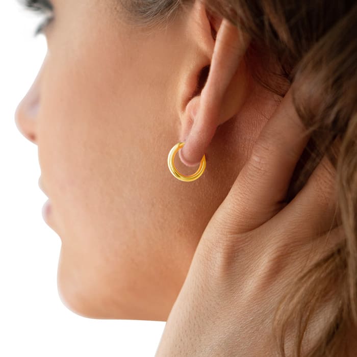 12x2.25MM Endless Hoop Earrings In 14 Karat Yellow Gold Over Sterling Silver