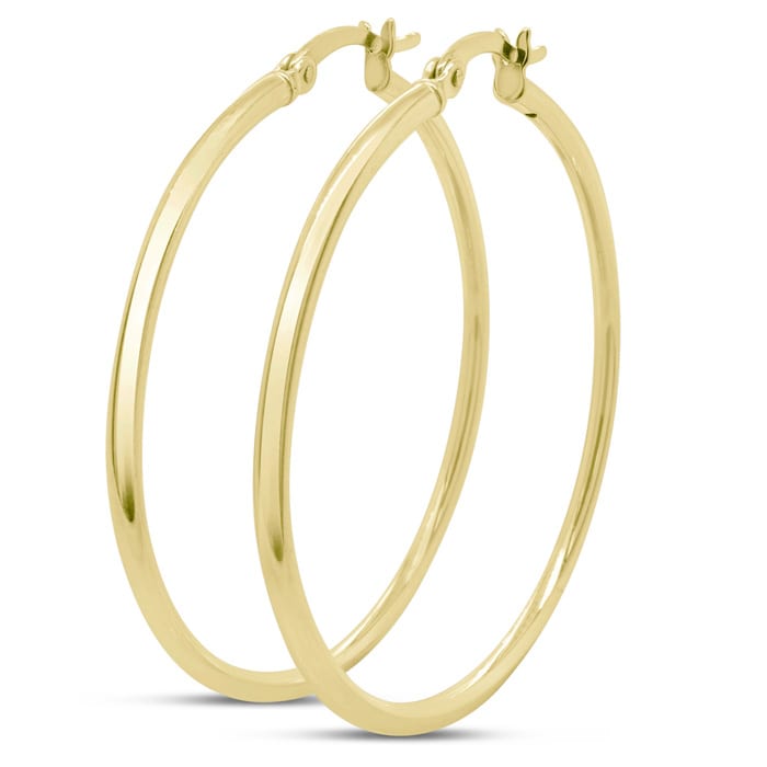 40MM Classic Hoop Earrings In 14 Karat Yellow Gold Over Sterling Silver