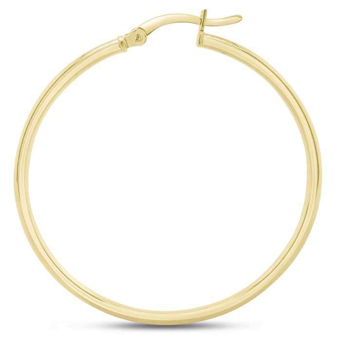 40MM Classic Hoop Earrings In 14 Karat Yellow Gold Over Sterling Silver