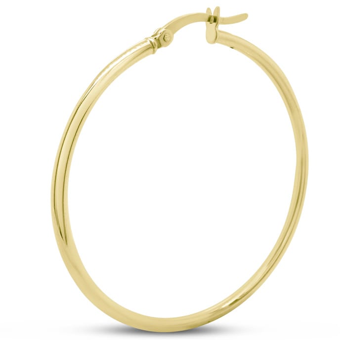 40MM Classic Hoop Earrings In 14 Karat Yellow Gold Over Sterling Silver