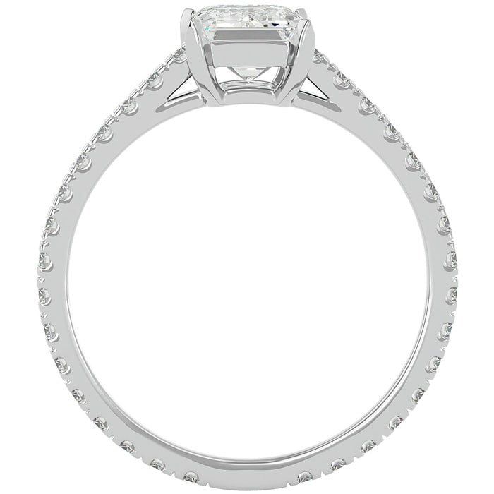 2 Carat Emerald Cut Diamond Engagement Ring In 14 Karat White Gold
