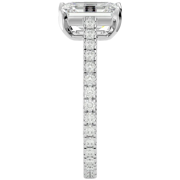 2 Carat Emerald Cut Diamond Engagement Ring In 14 Karat White Gold