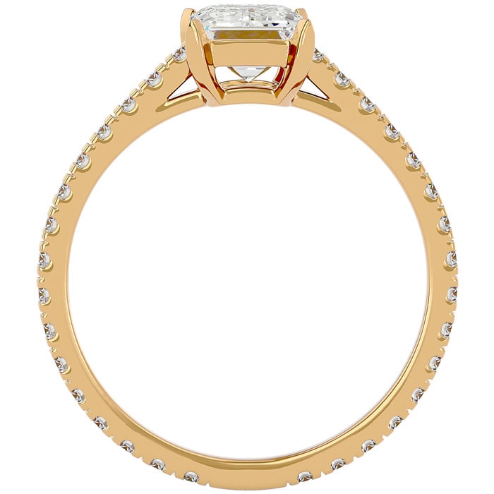 2 Carat Emerald Cut Diamond Engagement Ring In 14 Karat Yellow Gold