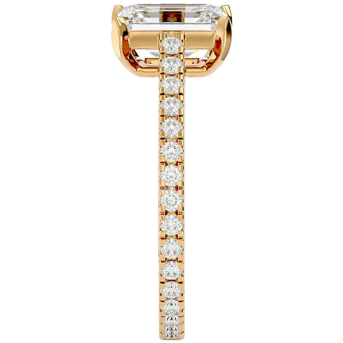 2 Carat Emerald Cut Diamond Engagement Ring In 14 Karat Yellow Gold