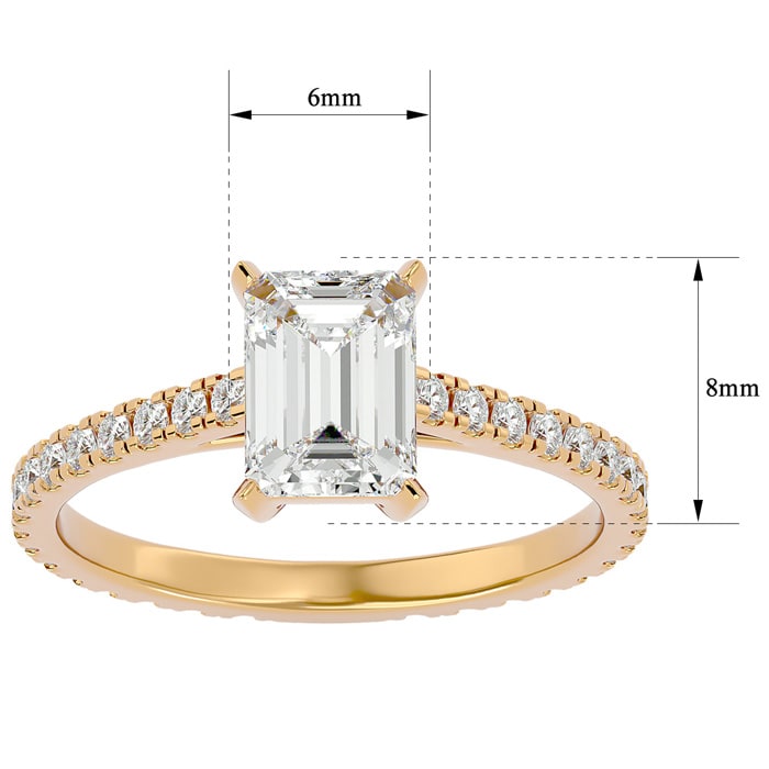 2 Carat Emerald Cut Diamond Engagement Ring In 14 Karat Yellow Gold
