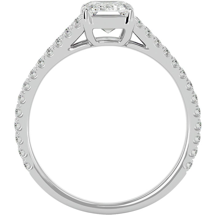 2 Carat Emerald Cut Diamond Engagement Ring In 14 Karat White Gold