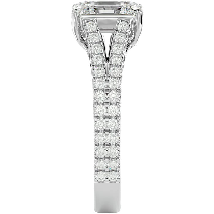 2 Carat Emerald Cut Diamond Engagement Ring In 14 Karat White Gold
