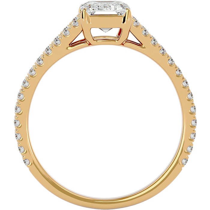 2 Carat Emerald Cut Diamond Engagement Ring In 14 Karat Yellow Gold