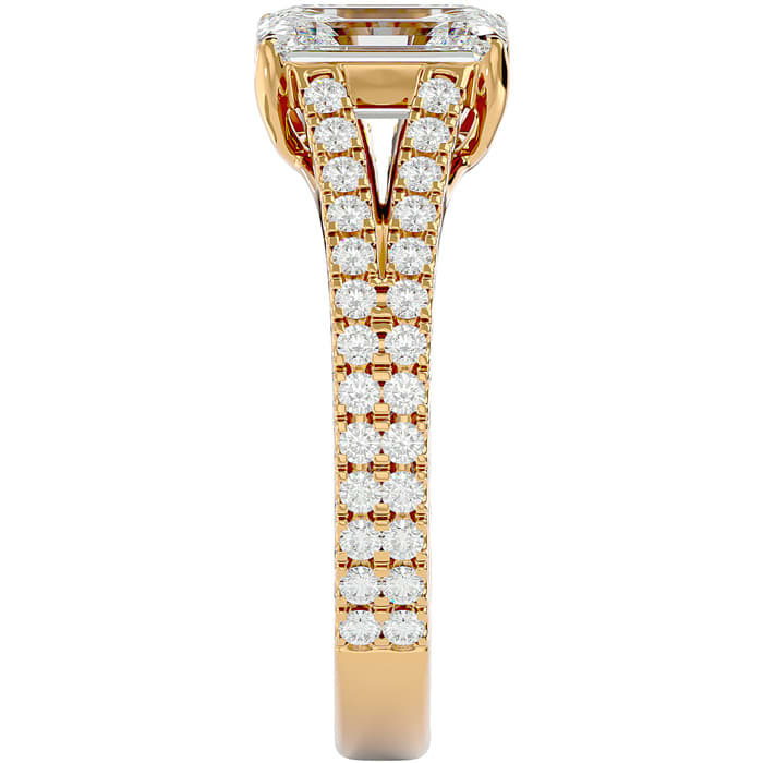 2 Carat Emerald Cut Diamond Engagement Ring In 14 Karat Yellow Gold